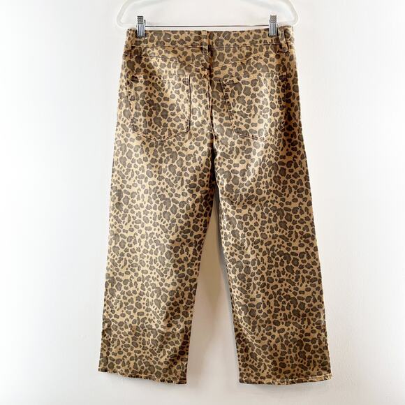 American Eagle Stretch Leopard High-Rise Stovepipe Ankle Straight Jeans Brown 8 - Picture 6 of 6